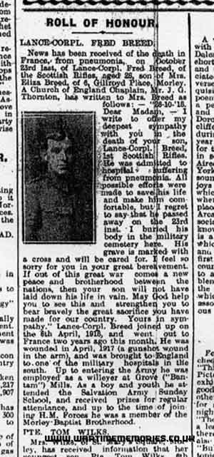 Roll of Honour newspaper article